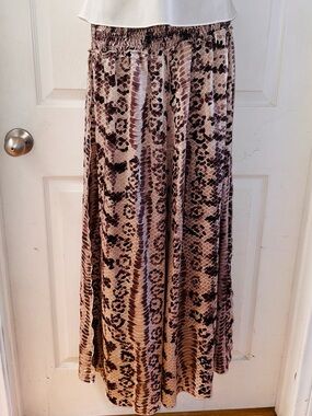 Camilla Tan Flowy Tan & Brown Snake-Print palazzo pants size 6-16
